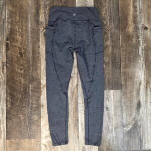 Athleta High Rise Spacedye Chaturanga Leggings Gray Athletic Yoga Pants Pockets